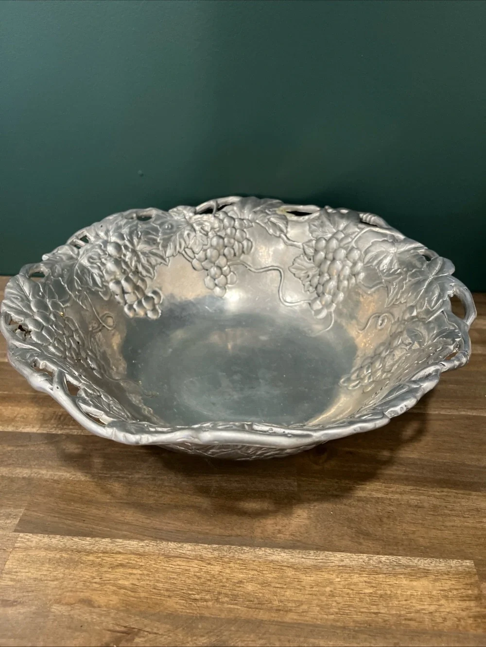 Arthur Court Silver Grape Vine Serving Bowl and Napkin Holder